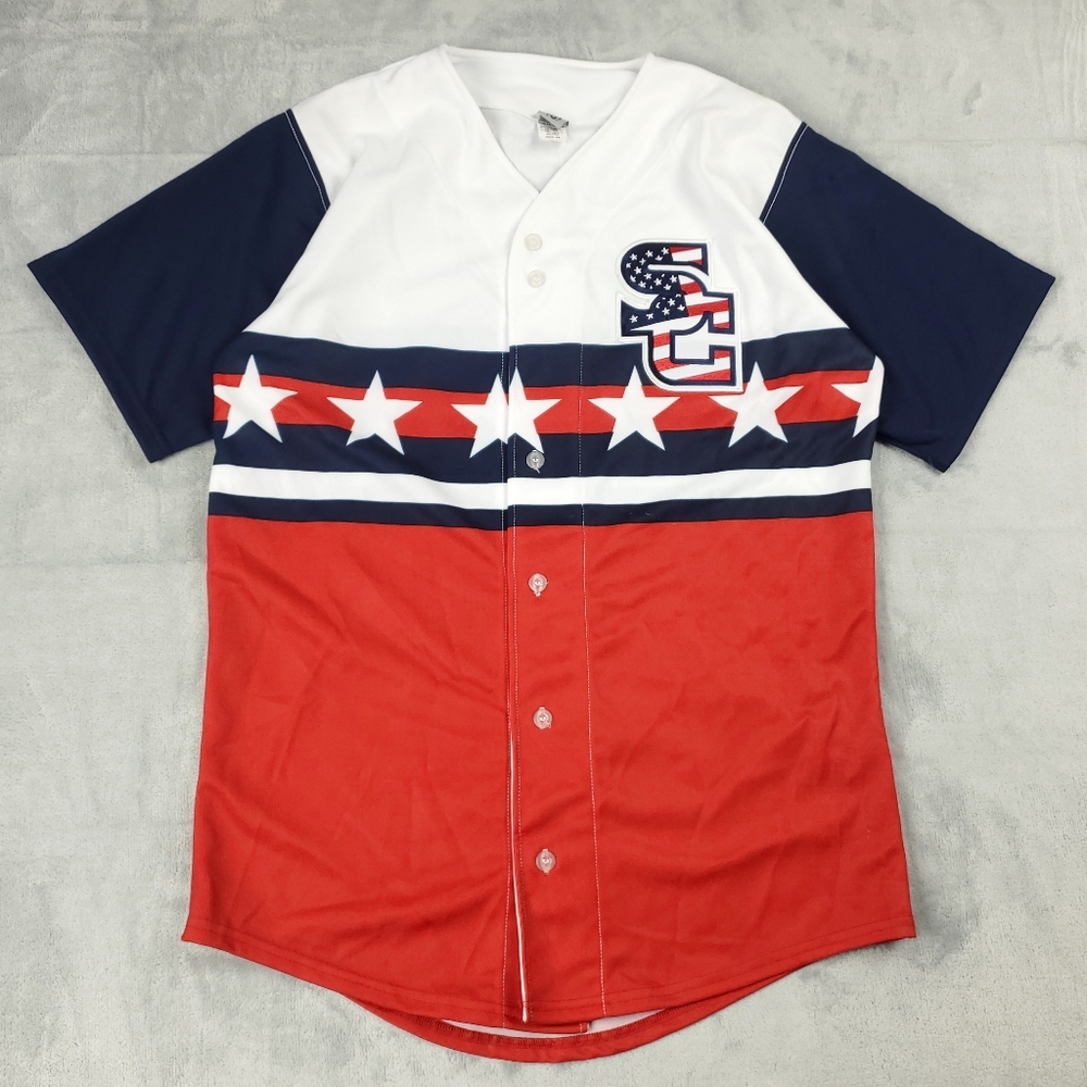 Syracuse Chiefs Baseball Jersey Size 44 Minor League Stars Stripes Game OT Sport